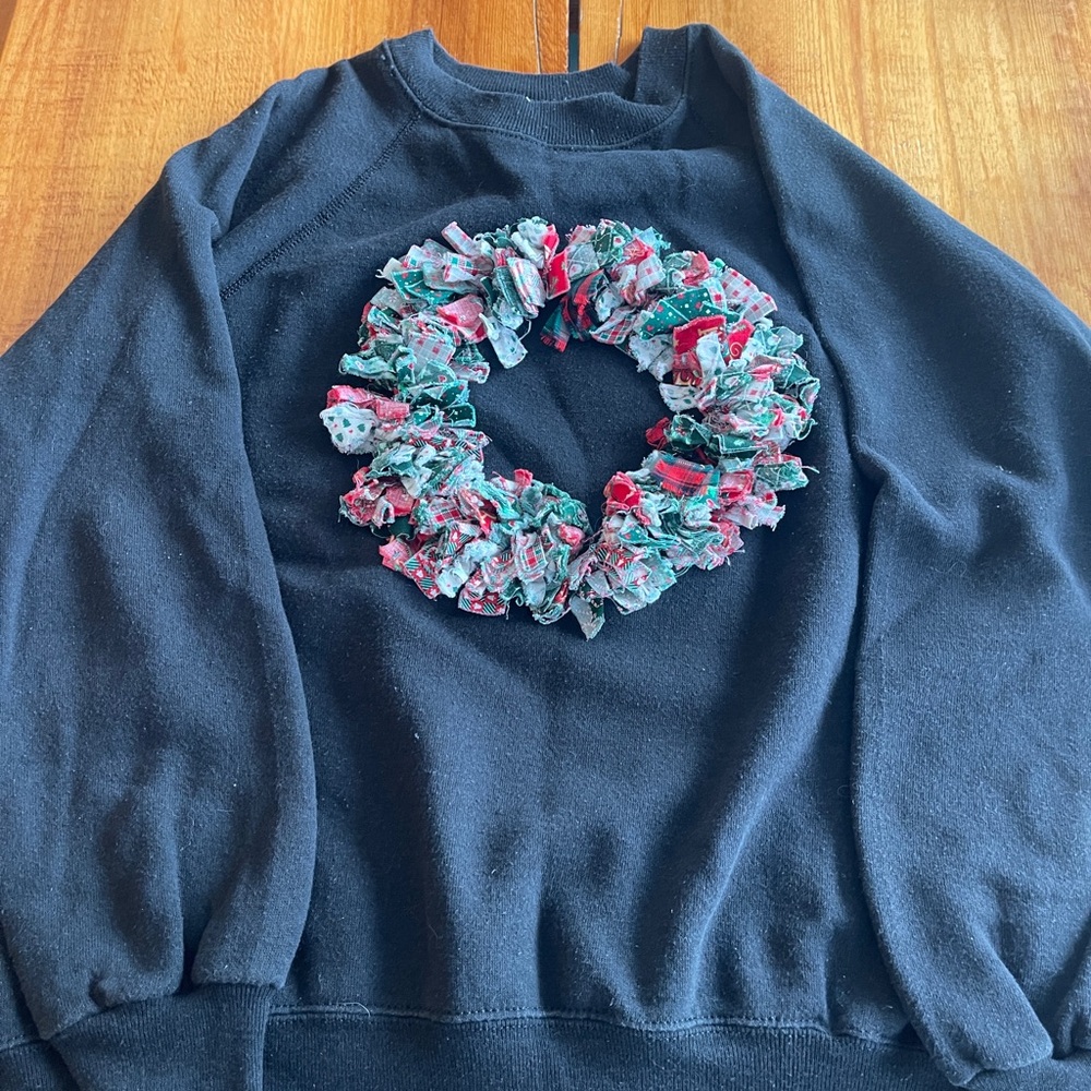 St. John's Bay Black Sweatshirt with Festive Design
